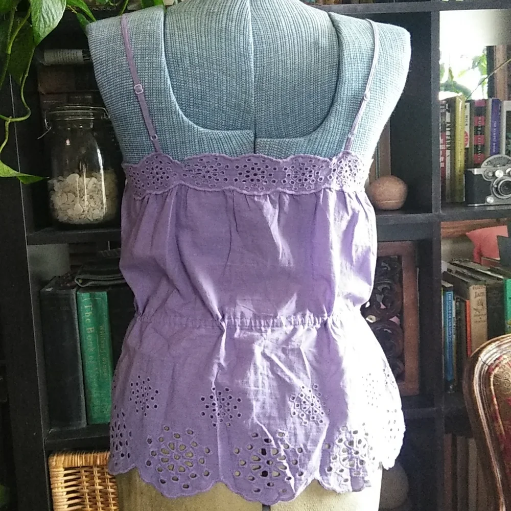 Anthropologie - lavender eyelet camisole, size M - Picture 2 of 3